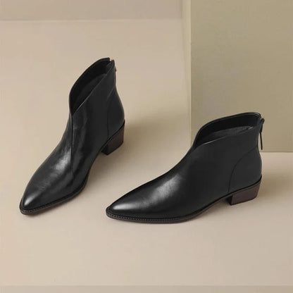 Elegante Retro Enkelboots met Hak voor Dames – Ideaal voor de Herfst