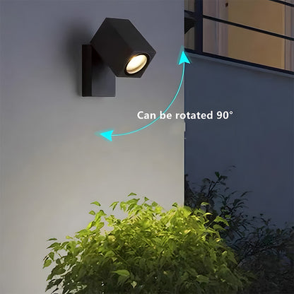 Modern Black Outdoor Rotatable Wall Lamp
