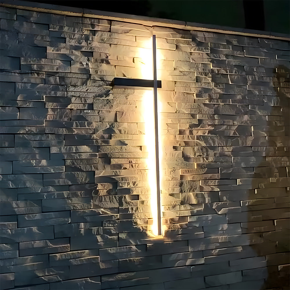 IP54 Modern Long Strip Entrance Black Outdoor LED Wall Lights