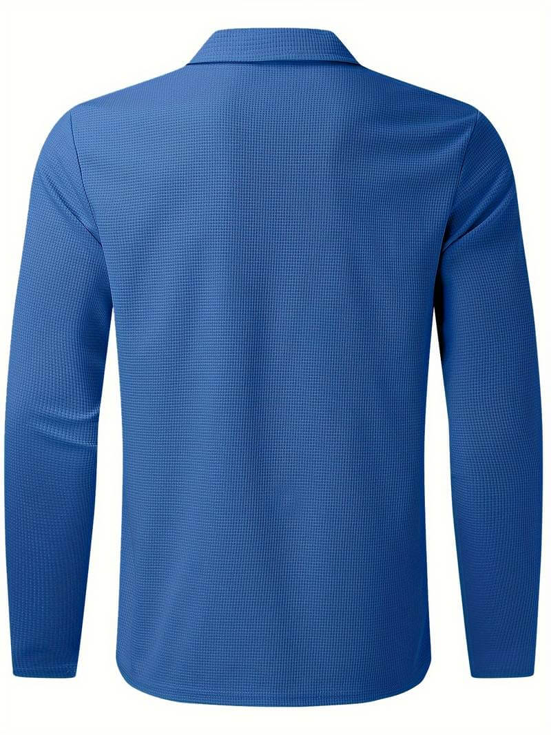Heren Wafelshirt met Lange Mouwen en V-hals – Casual en Comfortabel