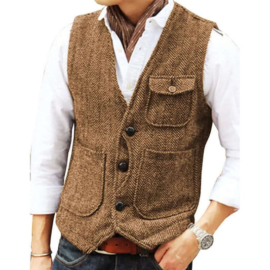 Heren Gilet van Kasjmierlook – Enkele Sluiting, Elegant en Comfortabel