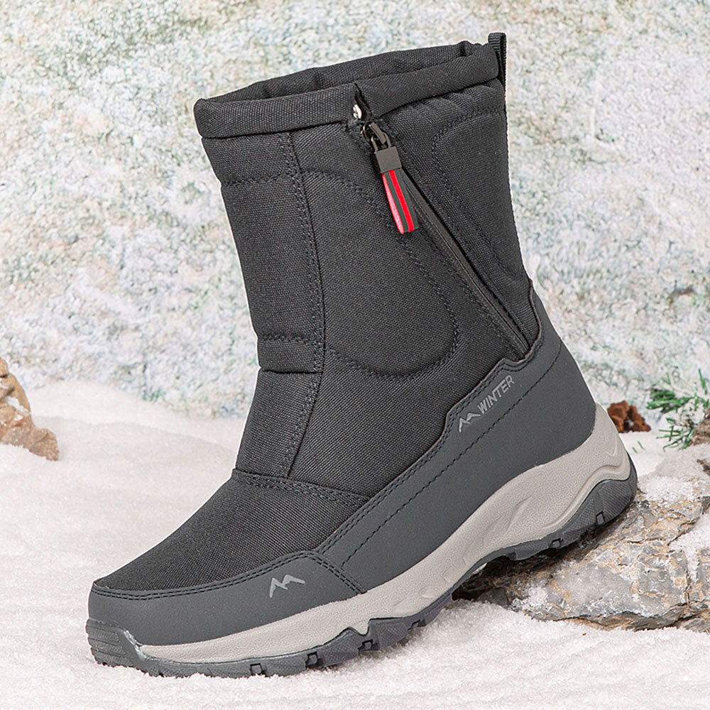 Dames Winter Laarzen met Zijrits - Waterdichte, Antislip, Duurzame Sneeuwlaarzen met Warme Voering