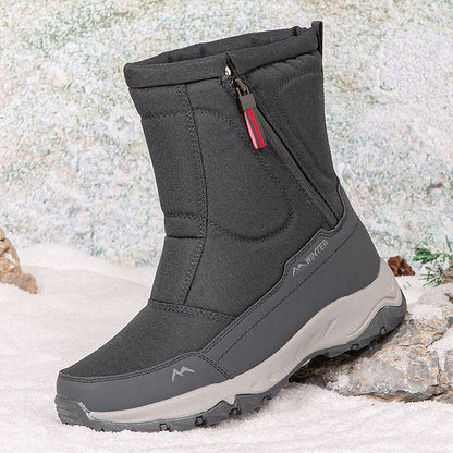 Dames Winter Laarzen met Zijrits - Waterdichte, Antislip, Duurzame Sneeuwlaarzen met Warme Voering