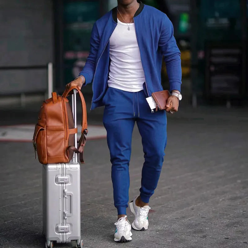 Heren Velvet Trainingspak met Ritsjack – Stijlvol & Comfortabel Set