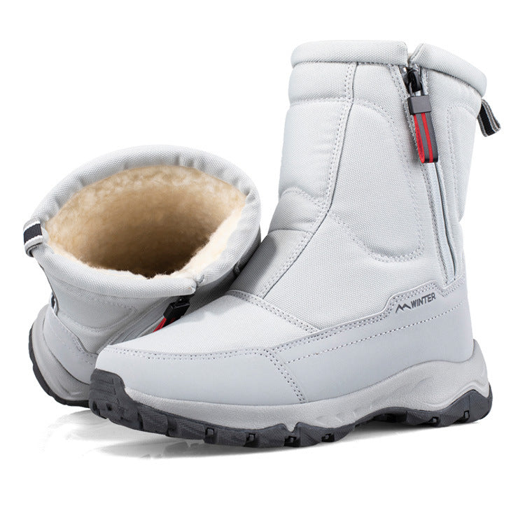 Dames Winter Laarzen met Zijrits - Waterdichte, Antislip, Duurzame Sneeuwlaarzen met Warme Voering