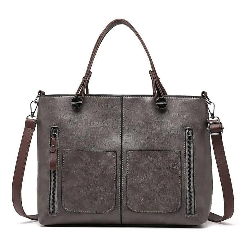 Elegante Vintage Leren Handtas voor Dames – Duurzaam & Stijlvol