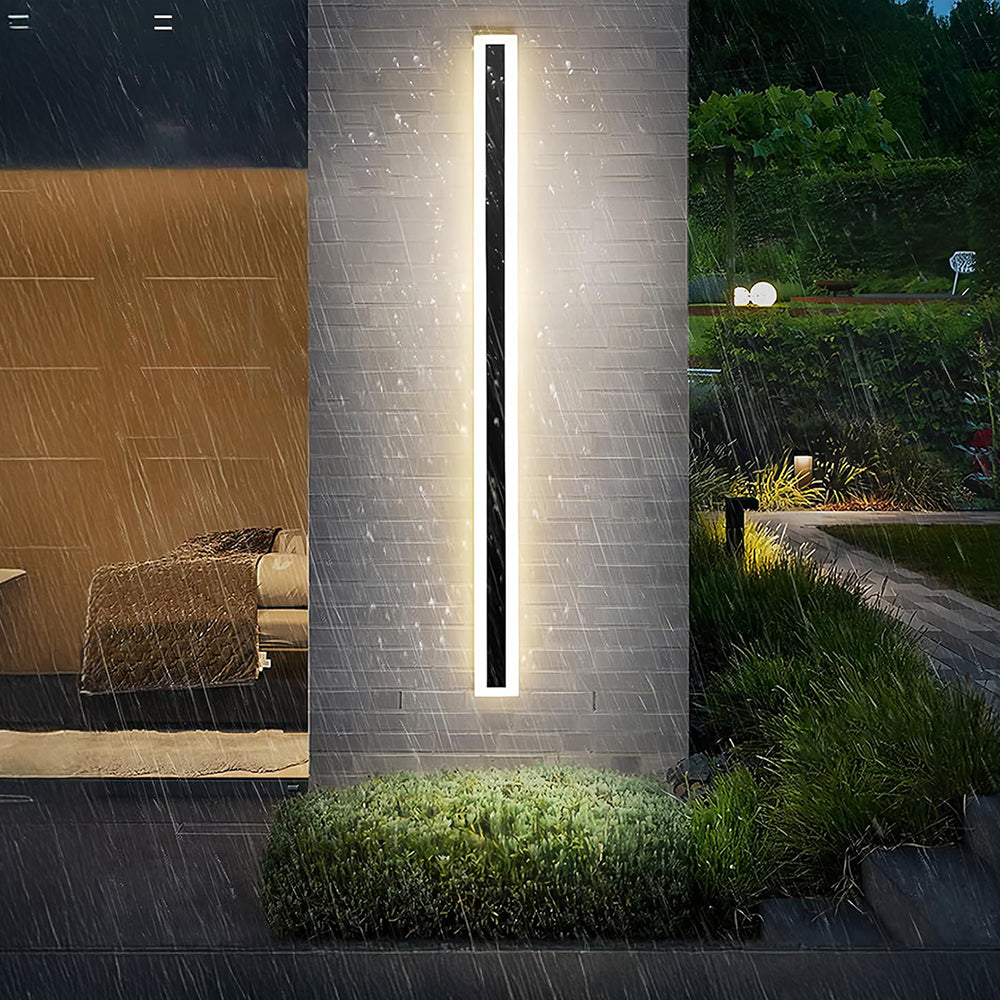 IP65 Moderne Minimalistische Buitenlamp – Zwarte LED Wandlamp in Acryl voor Tuin, Gevel of Padverlichting