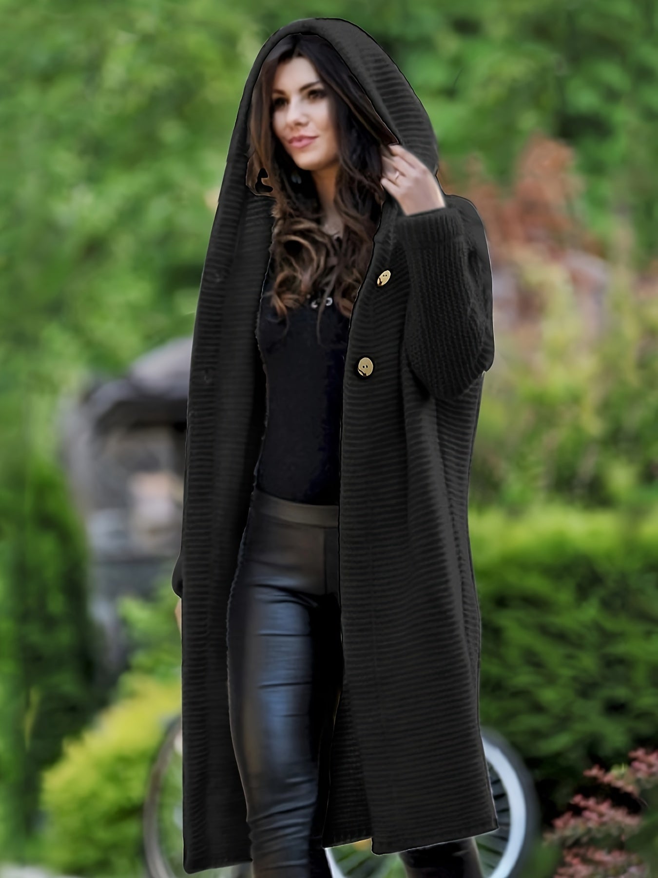 Dames Casual Gebreid Vest met Capuchon en Lange Mouwen