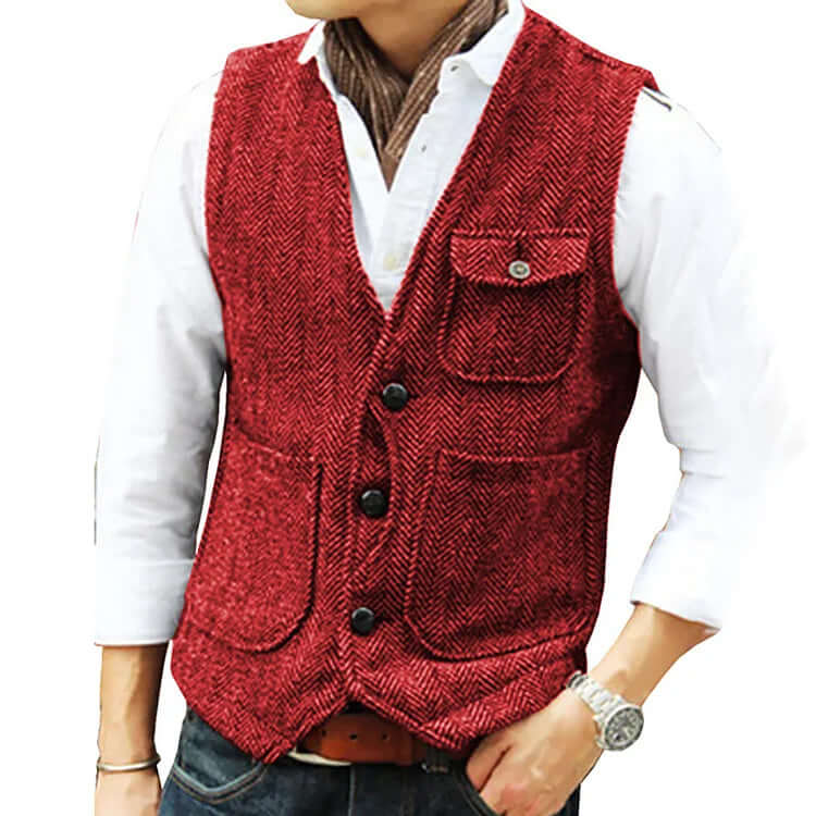 Heren Gilet van Kasjmierlook – Enkele Sluiting, Elegant en Comfortabel