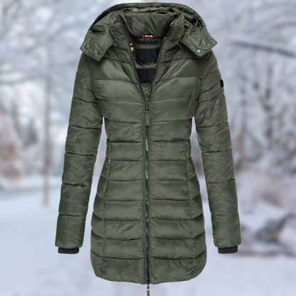 Stijlvolle Halflange Winterjas voor Dames – Elegant & Warm voor Koude Dagen