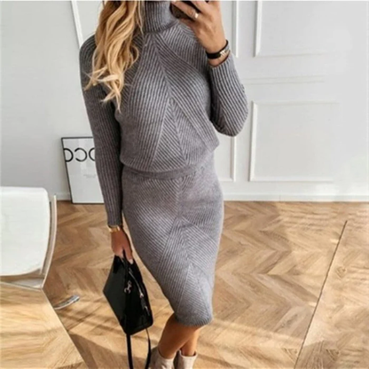 Damen Rollkragenpullover Kleid – Elegant und Bequem für Herbst und Winter