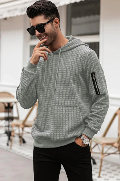 Heren Hoodie Slim Fit – Ribboorden & Trekkoordcapuchon