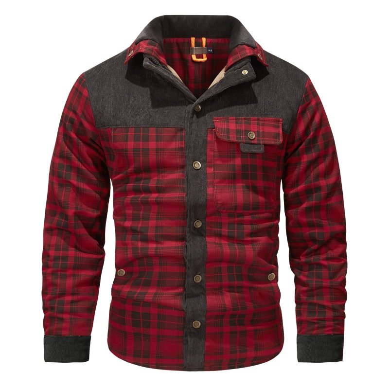 Herenjas met fleecevoering en ruitpatroon – Outdoorstijl