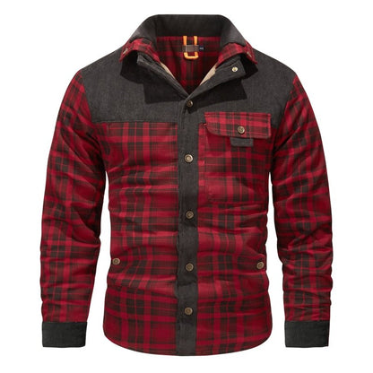 Herenjas met fleecevoering en ruitpatroon – Outdoorstijl