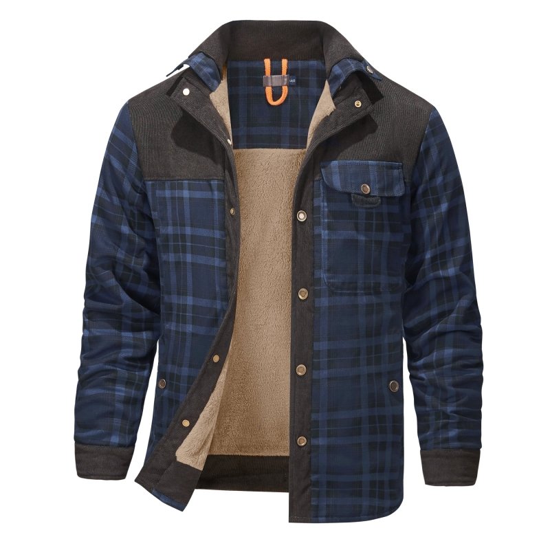 Herenjas met fleecevoering en ruitpatroon – Outdoorstijl