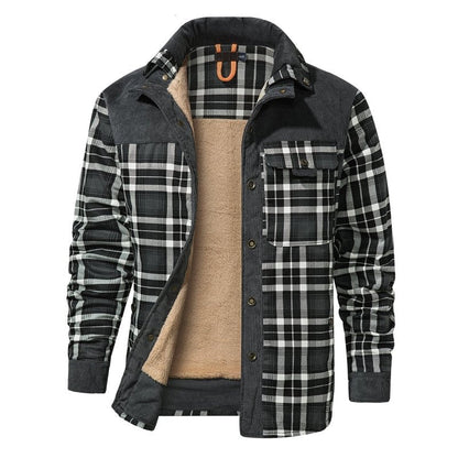 Herenjas met fleecevoering en ruitpatroon – Outdoorstijl