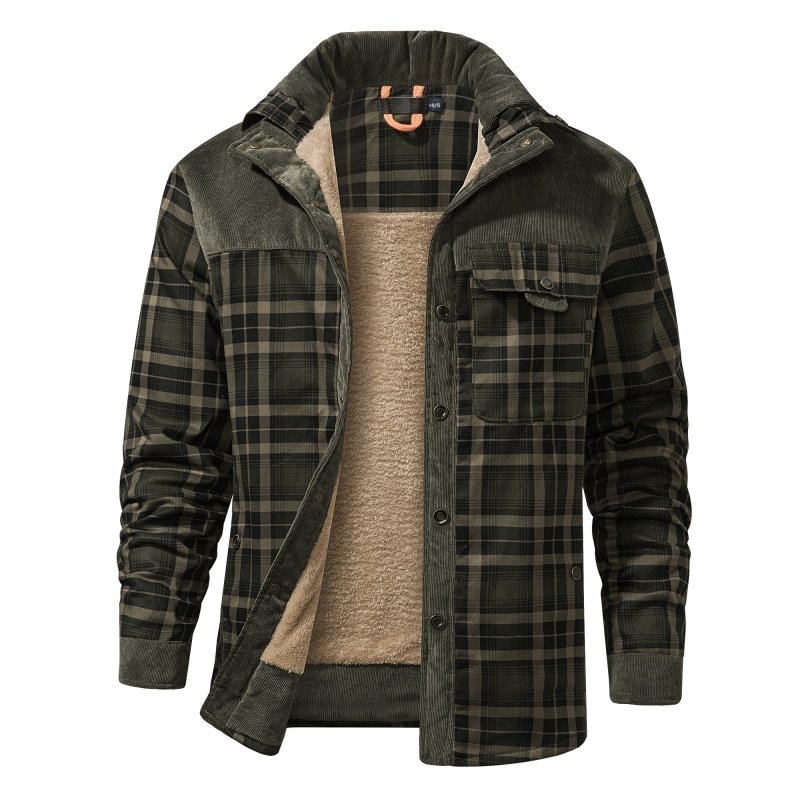 Herenjas met fleecevoering en ruitpatroon – Outdoorstijl