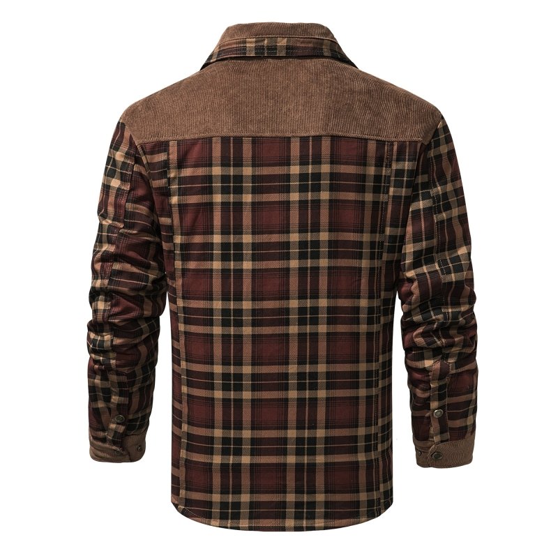 Herenjas met fleecevoering en ruitpatroon – Outdoorstijl
