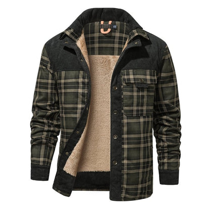 Herenjas met fleecevoering en ruitpatroon – Outdoorstijl
