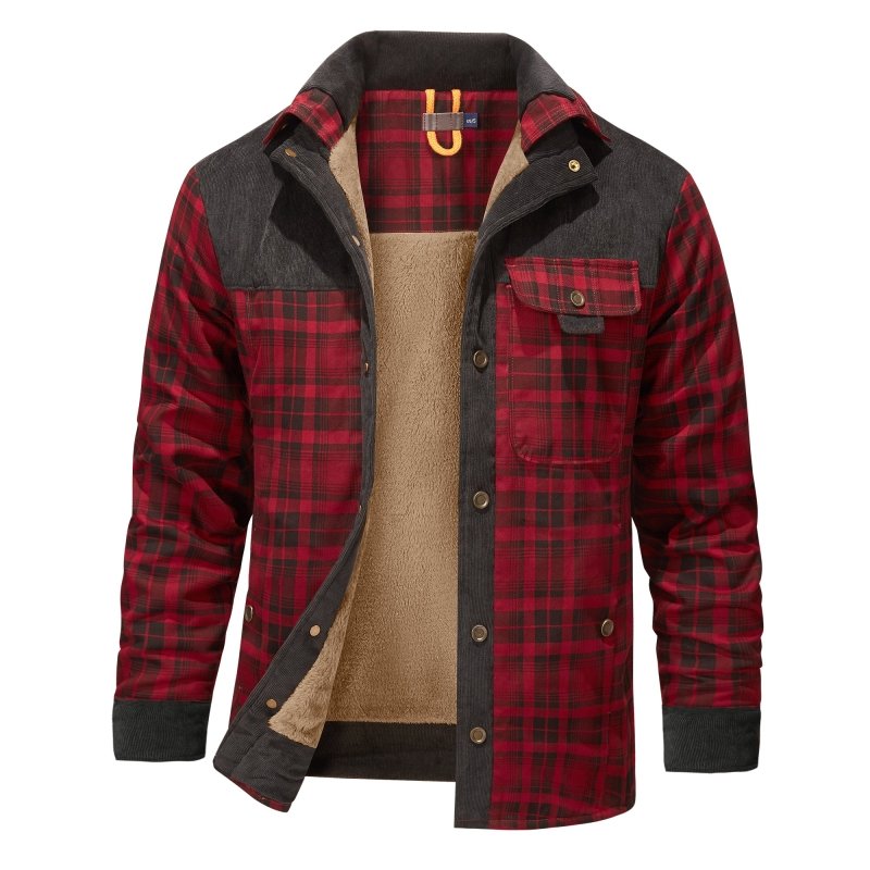 Herenjas met fleecevoering en ruitpatroon – Outdoorstijl