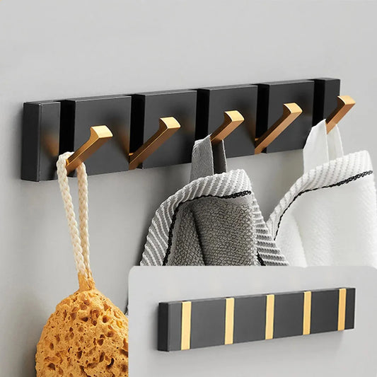 Inklapbare Wandhaak Organizer – 5 Opklapbare Haken – Roestvrij Staal – Voor Handdoeken, Tassen, Sleutels & Meer