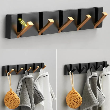 Inklapbare Wandhaak Organizer – 5 Opklapbare Haken – Roestvrij Staal – Voor Handdoeken, Tassen, Sleutels & Meer