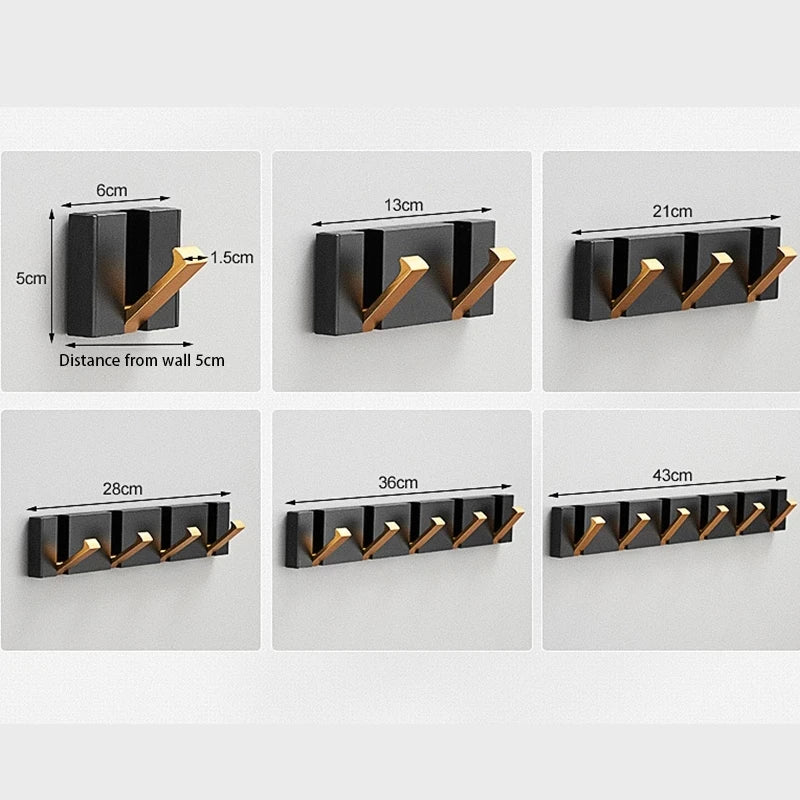 Inklapbare Wandhaak Organizer – 5 Opklapbare Haken – Roestvrij Staal – Voor Handdoeken, Tassen, Sleutels & Meer