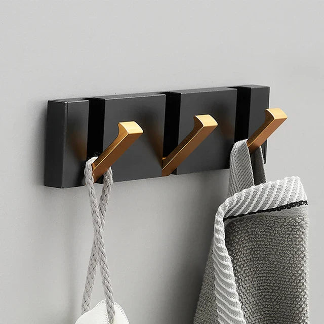 Inklapbare Wandhaak Organizer – 5 Opklapbare Haken – Roestvrij Staal – Voor Handdoeken, Tassen, Sleutels & Meer