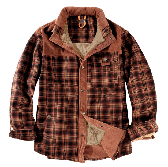 Herren Lumberjack Jacke – Warm, Wetterbeständig, Outdoor-Stil in Rot, Grün oder Blau