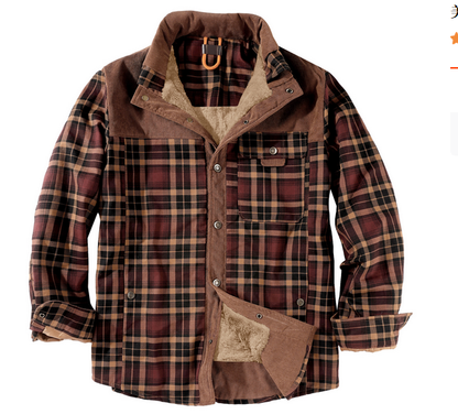 Herren Lumberjack Jacke – Warm, Wetterbeständig, Outdoor-Stil in Rot, Grün oder Blau