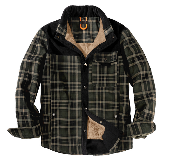 Herren Lumberjack Jacke – Warm, Wetterbeständig, Outdoor-Stil in Rot, Grün oder Blau