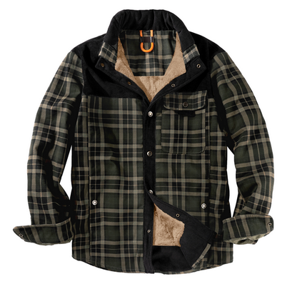 Herren Lumberjack Jacke – Warm, Wetterbeständig, Outdoor-Stil in Rot, Grün oder Blau