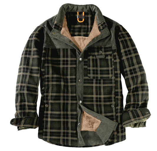 Herren Lumberjack Jacke – Warm, Wetterbeständig, Outdoor-Stil in Rot, Grün oder Blau