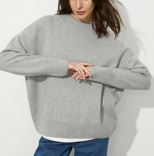 Oversized Damestrui – Gebreide Trui met Ronde Hals en Losse Pasvorm