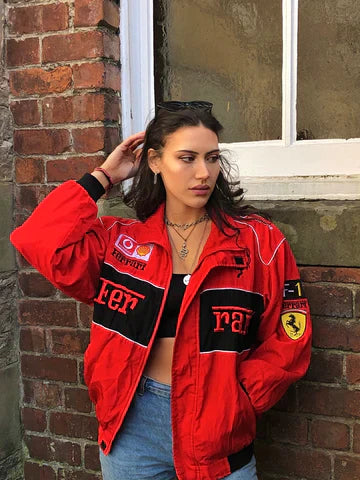 Retro Racejack voor Heren met Ferrari-Stijl Look
