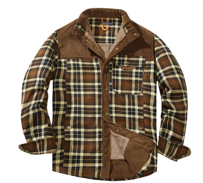 Herren Lumberjack Jacke – Warm, Wetterbeständig, Outdoor-Stil in Rot, Grün oder Blau