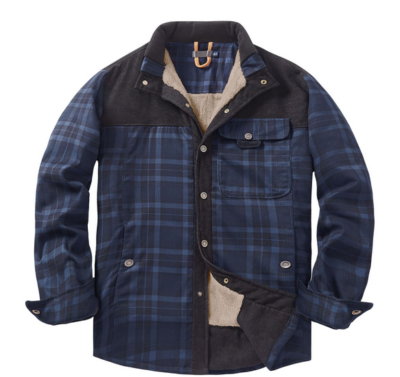 Herren Lumberjack Jacke – Warm, Wetterbeständig, Outdoor-Stil in Rot, Grün oder Blau
