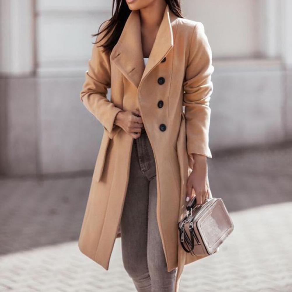 Klassieke Dames Trenchcoat met Dubbele Striksluiting