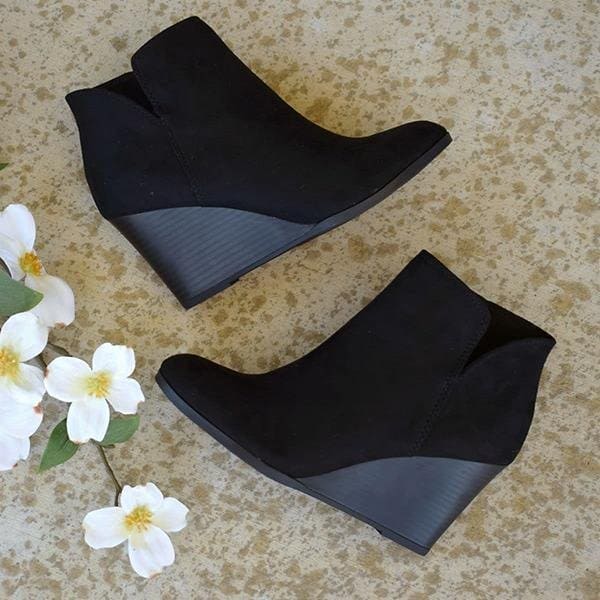 Elegante Dames Enkellaarsjes met Hak – Suède Look & Tijdloze Stijl
