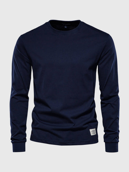 Heren Longsleeve van Katoen met Ronde Hals – Casual & Comfortabel
