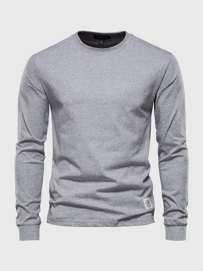 Heren Longsleeve van Katoen met Ronde Hals – Casual & Comfortabel