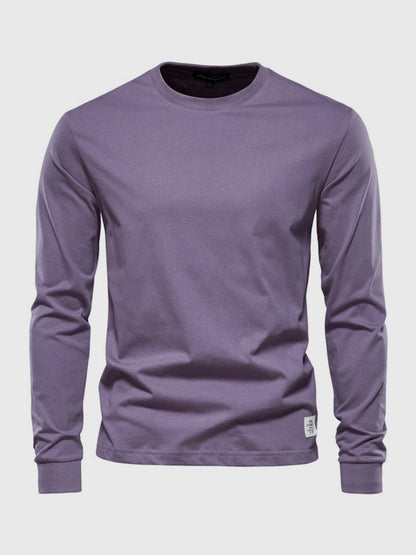 Heren Longsleeve van Katoen met Ronde Hals – Casual & Comfortabel
