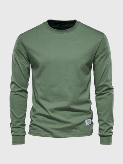 Heren Longsleeve van Katoen met Ronde Hals – Casual & Comfortabel