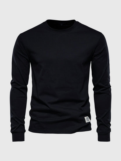 Heren Longsleeve van Katoen met Ronde Hals – Casual & Comfortabel