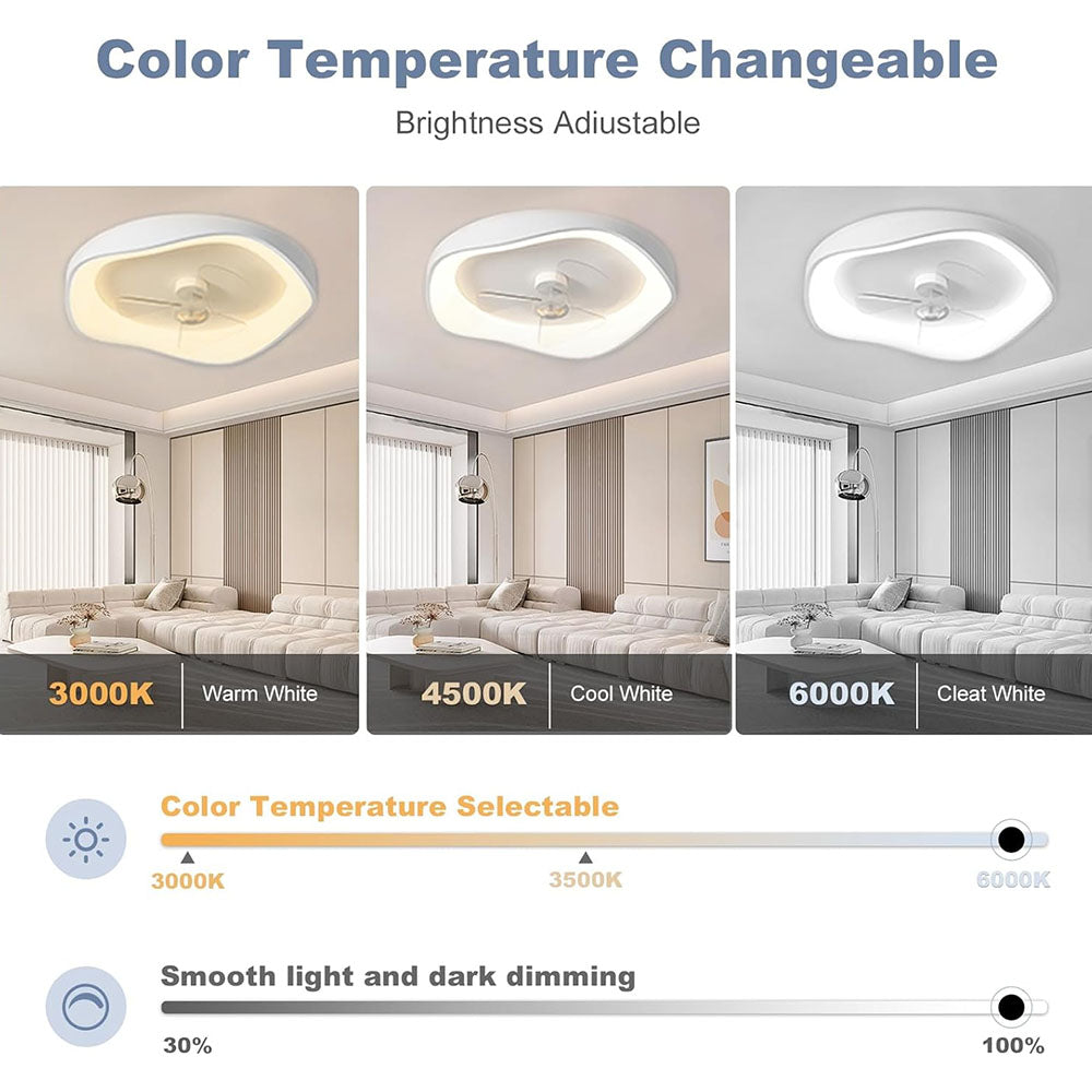 Modern Minimalism Iron White Design Ceiling Fan With Light