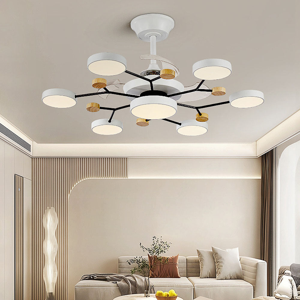 Skandinavische LED Schlafzimmer Deckenventilator Lampe