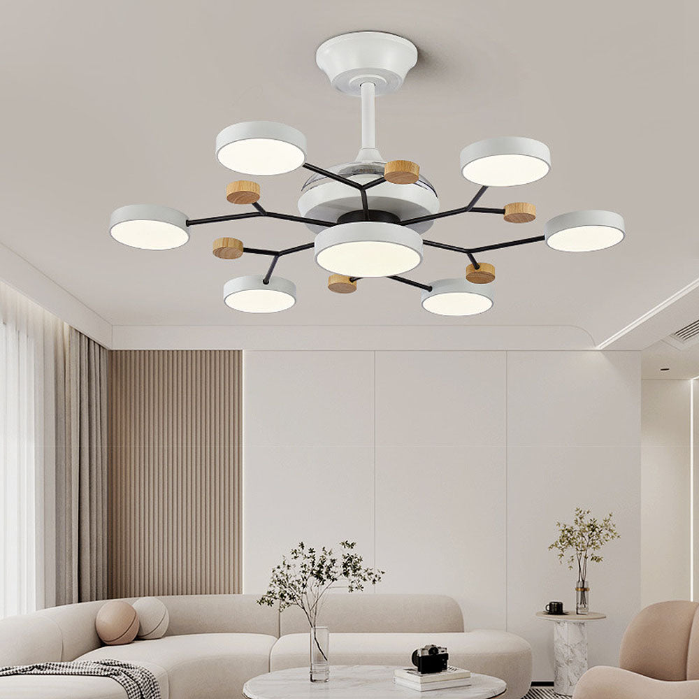 Skandinavische LED Schlafzimmer Deckenventilator Lampe