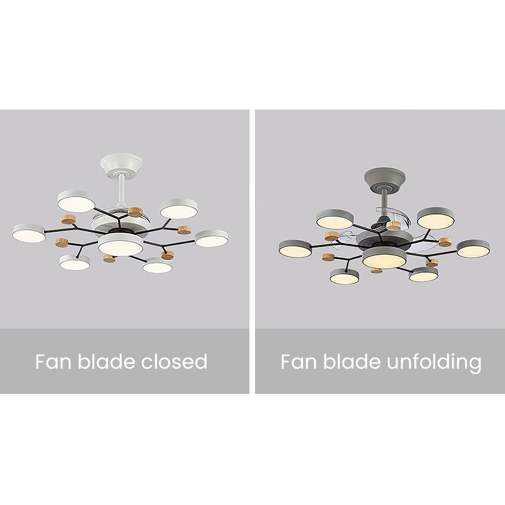 Skandinavische LED Schlafzimmer Deckenventilator Lampe