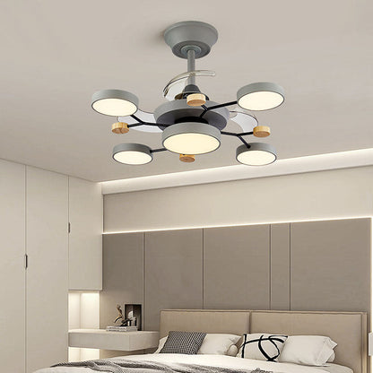 Skandinavische LED Schlafzimmer Deckenventilator Lampe