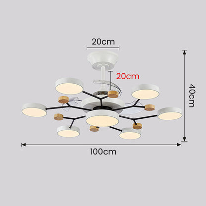 Skandinavische LED Schlafzimmer Deckenventilator Lampe